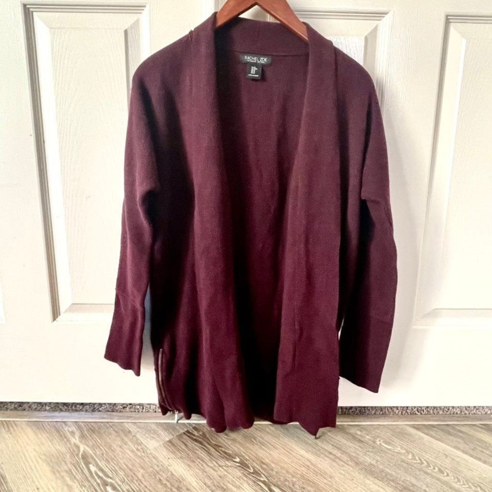 Rachel Zoe burgundy open cardigan